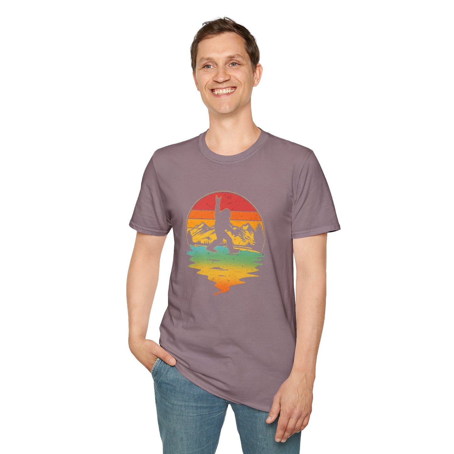 Bigfoot Rock On Unisex Softstyle Tee