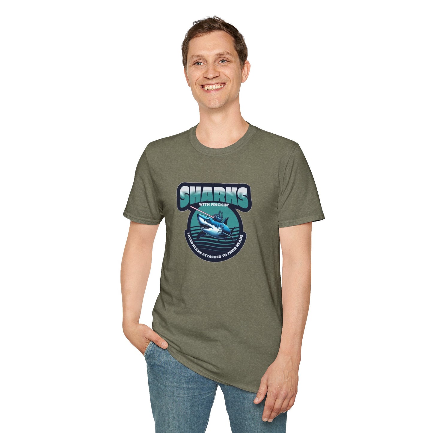 Sharks With Laser Beams Unisex Softstyle Tee