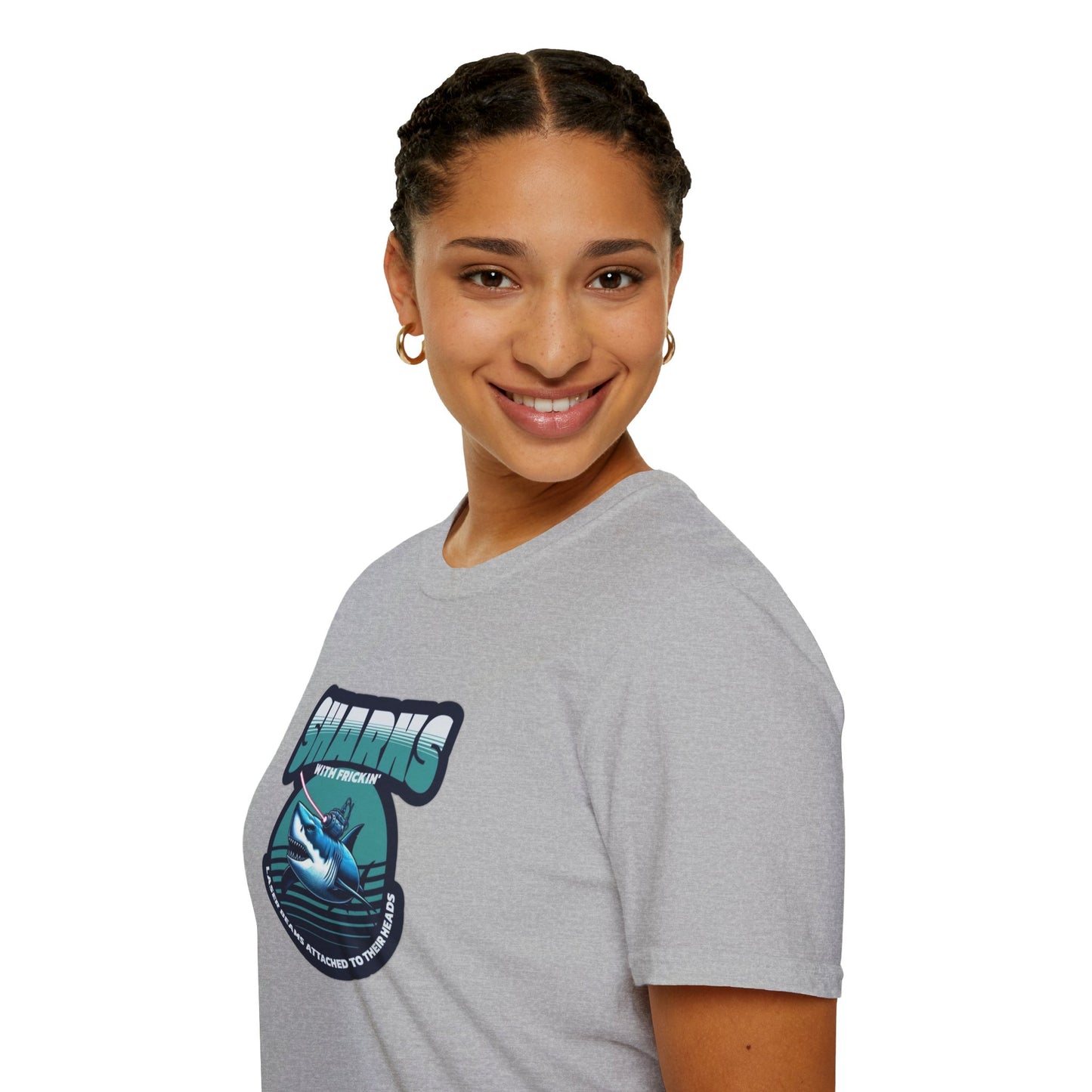 Sharks With Laser Beams Unisex Softstyle Tee