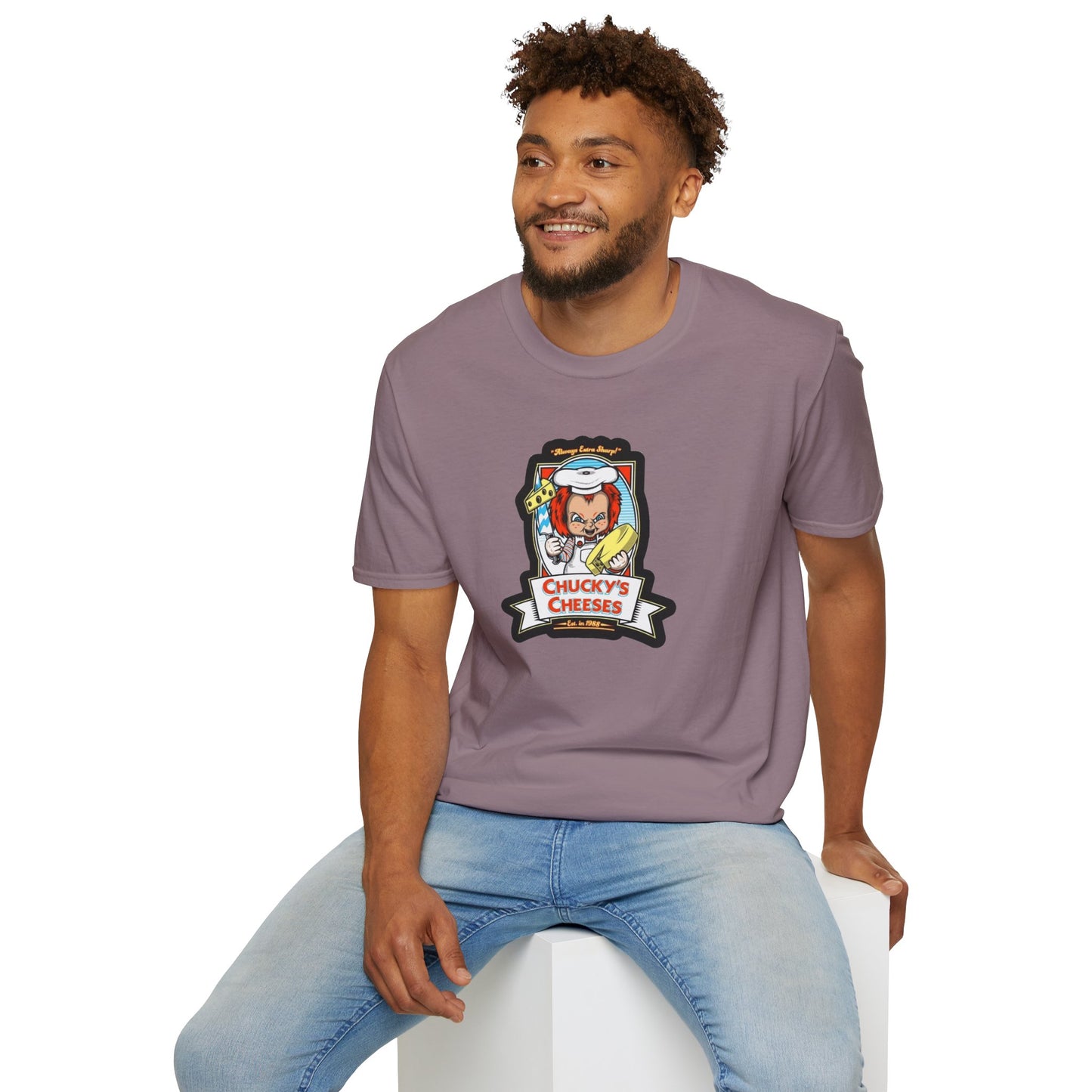 Chucky Cheese's Parody Unisex Softstyle Tee