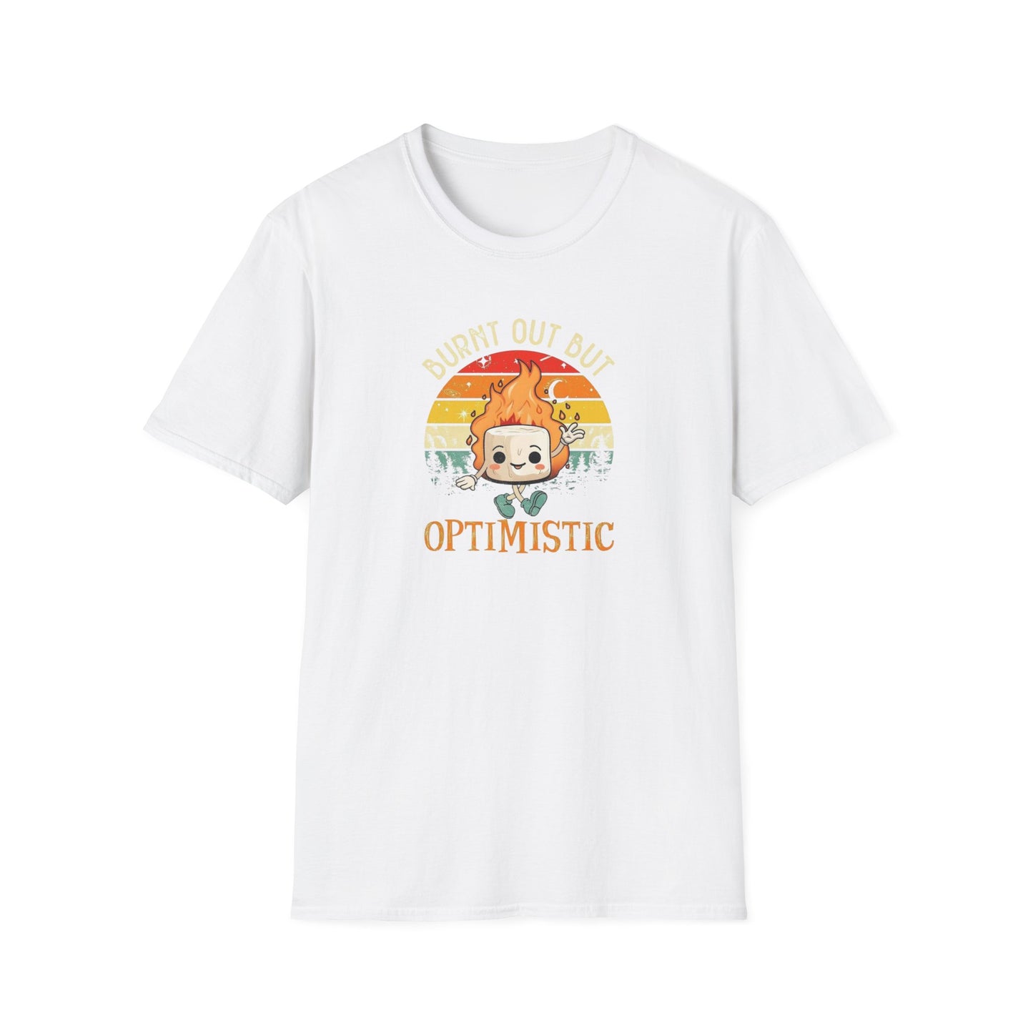 Burnt Out But Optimistic Unisex Softstyle Tee