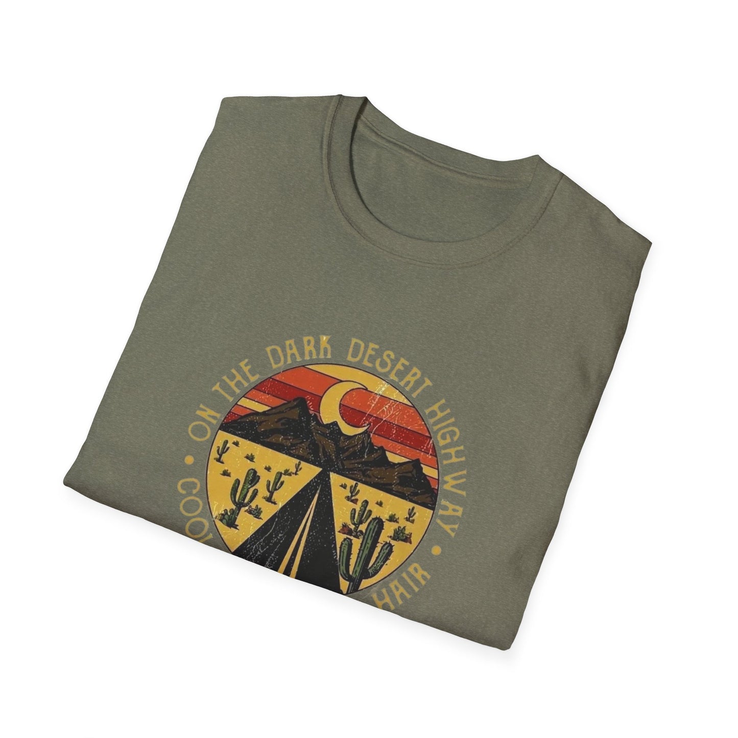 On A Dark Desert Highway Unisex Softstyle Tee