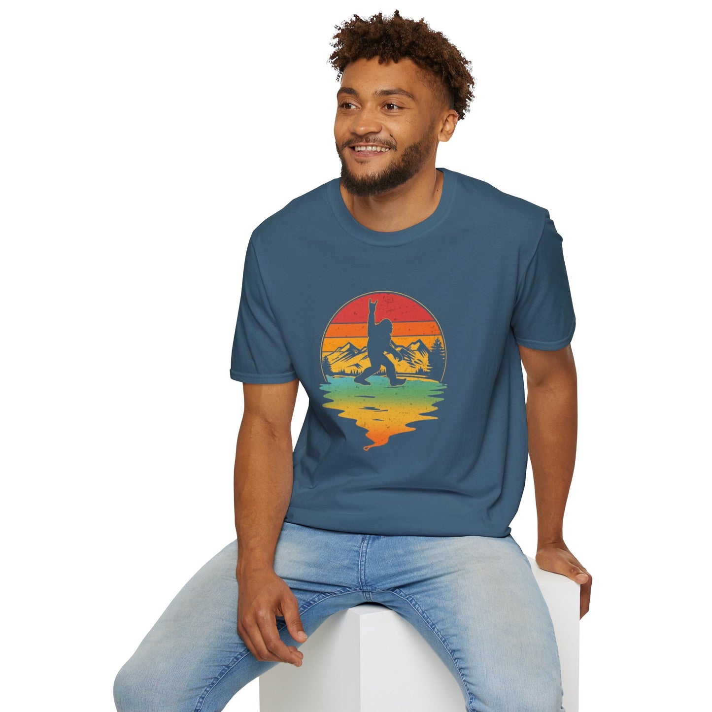 Bigfoot Rock On Unisex Softstyle Tee