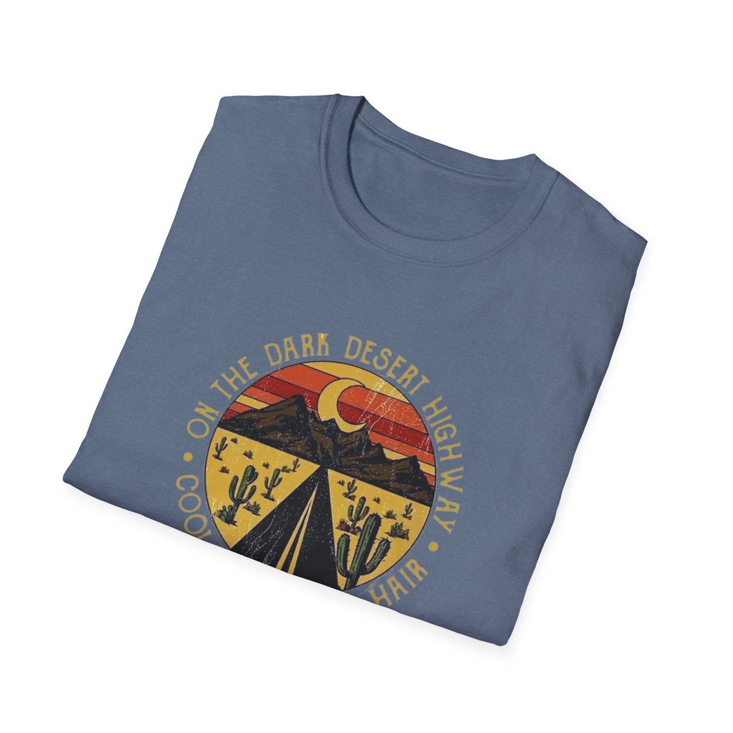 On A Dark Desert Highway Unisex Softstyle Tee