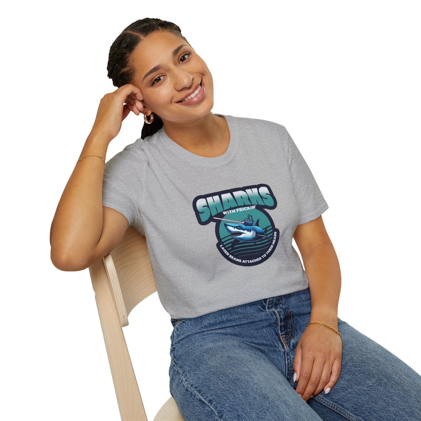 Sharks With Laser Beams Unisex Softstyle Tee