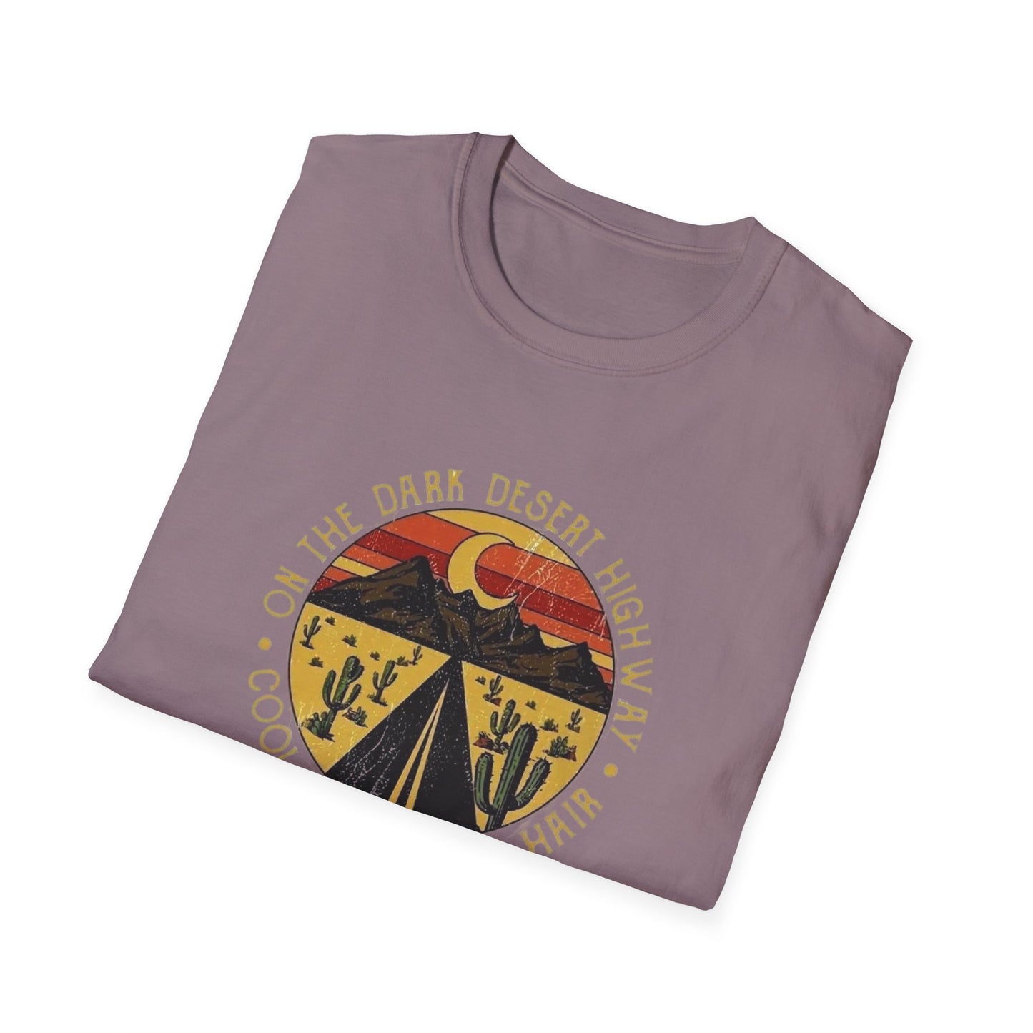 On A Dark Desert Highway Unisex Softstyle Tee