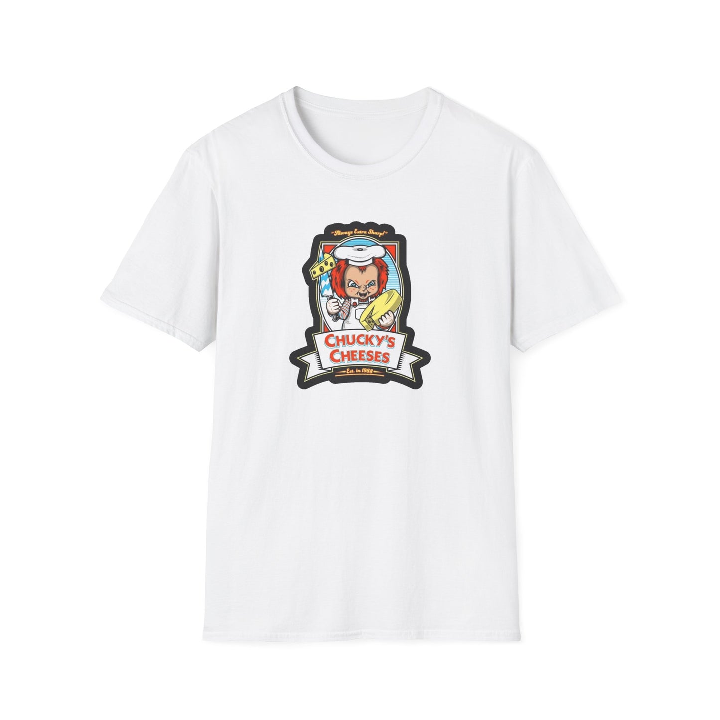 Chucky Cheese's Parody Unisex Softstyle Tee