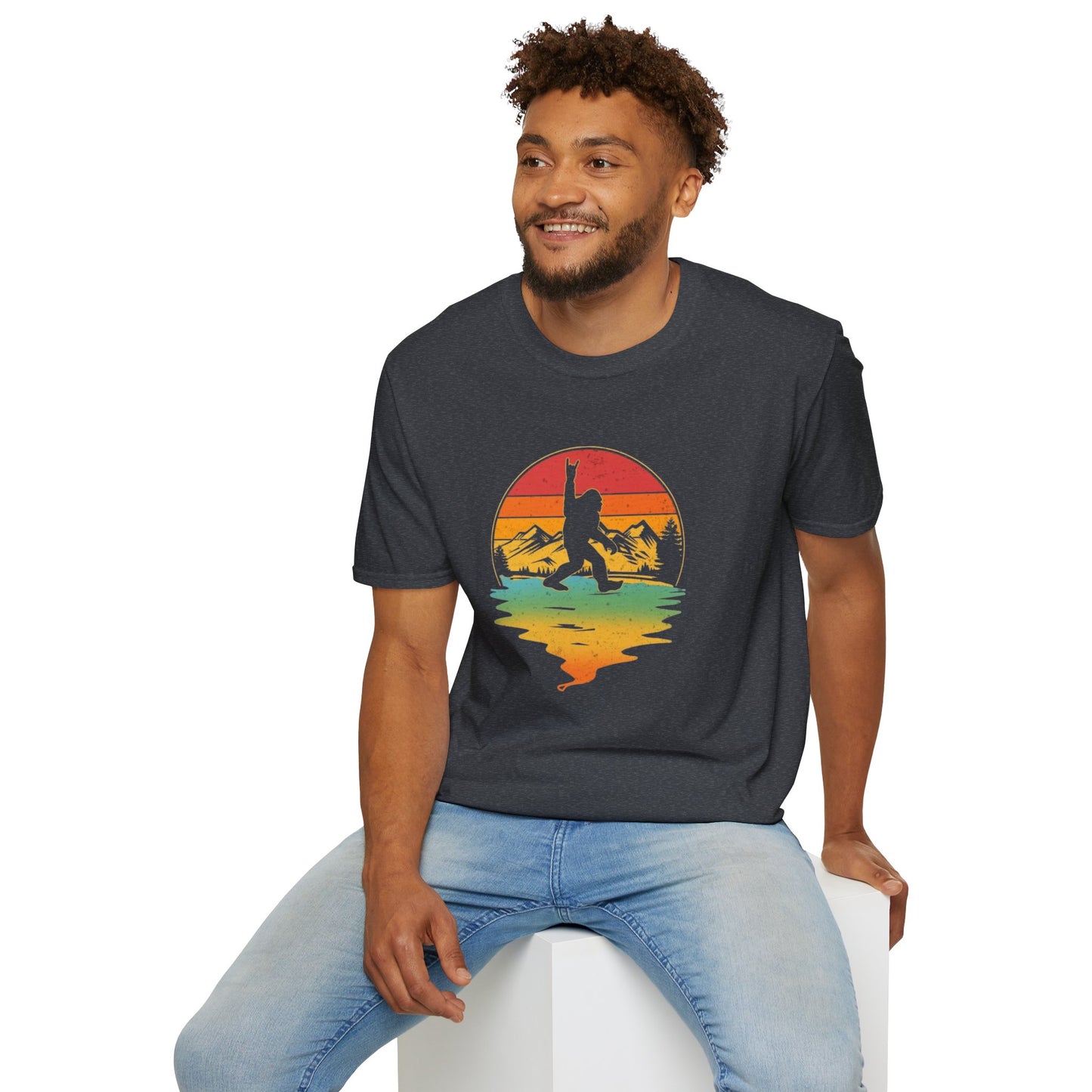 Bigfoot Rock On Unisex Softstyle Tee