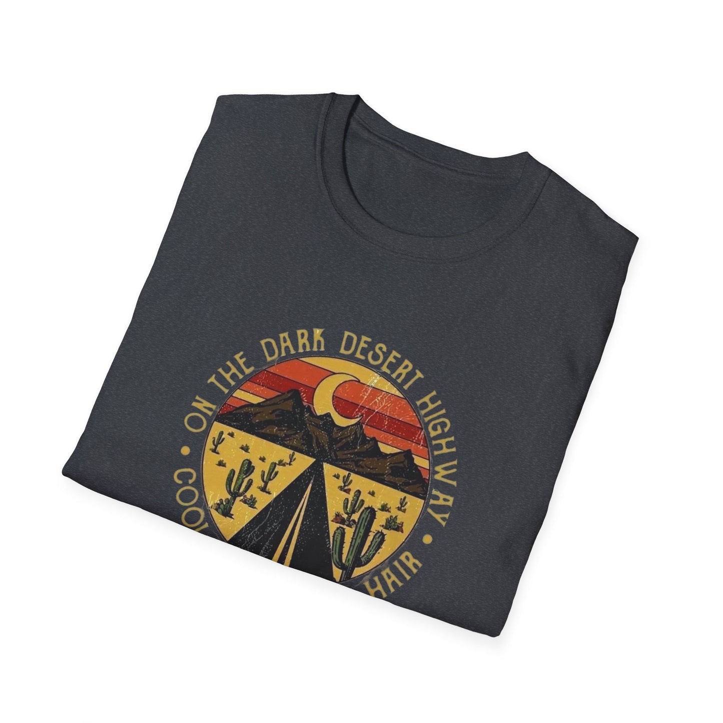 On A Dark Desert Highway Unisex Softstyle Tee