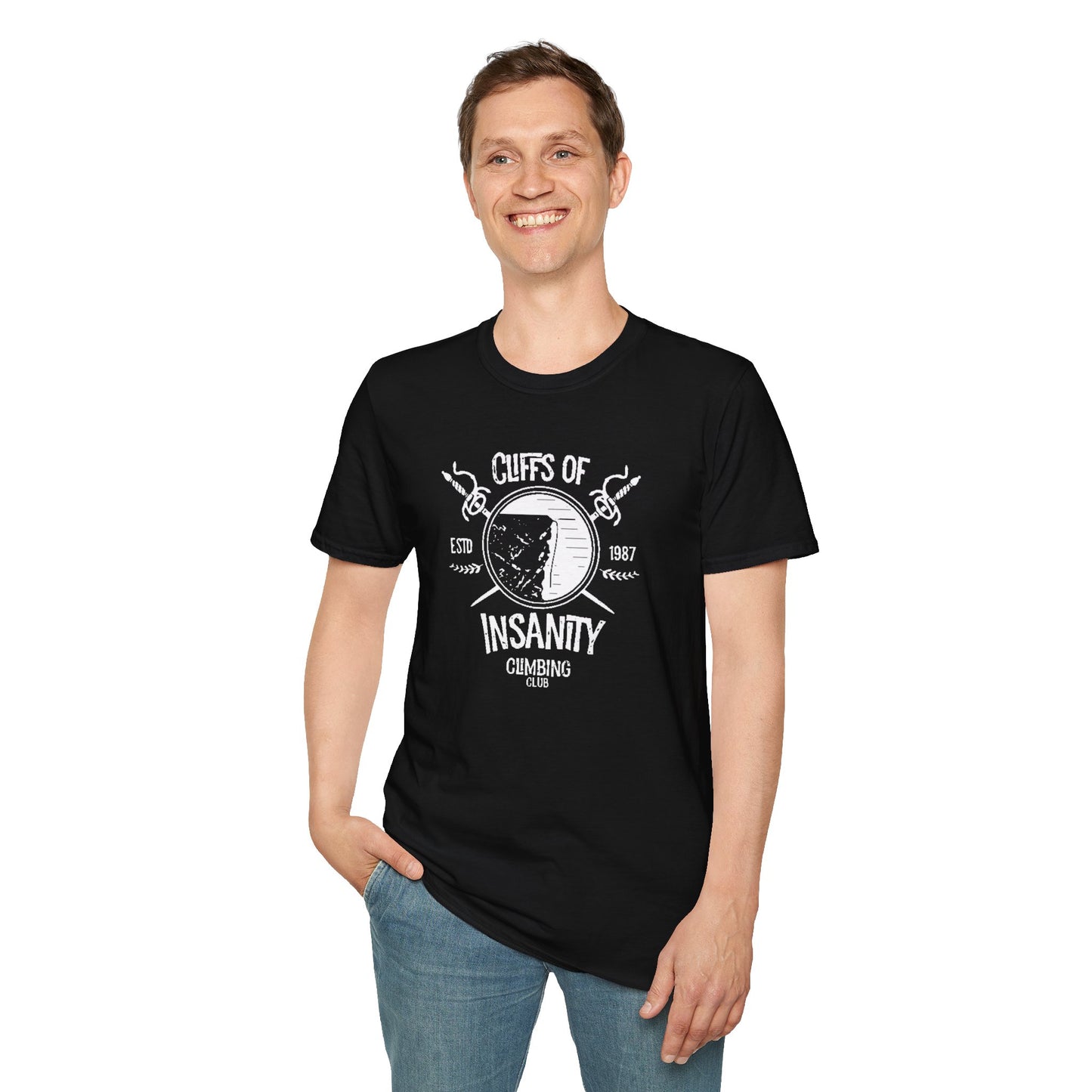 Cliffs of Insanity Climbing Club Unisex Softstyle Tee