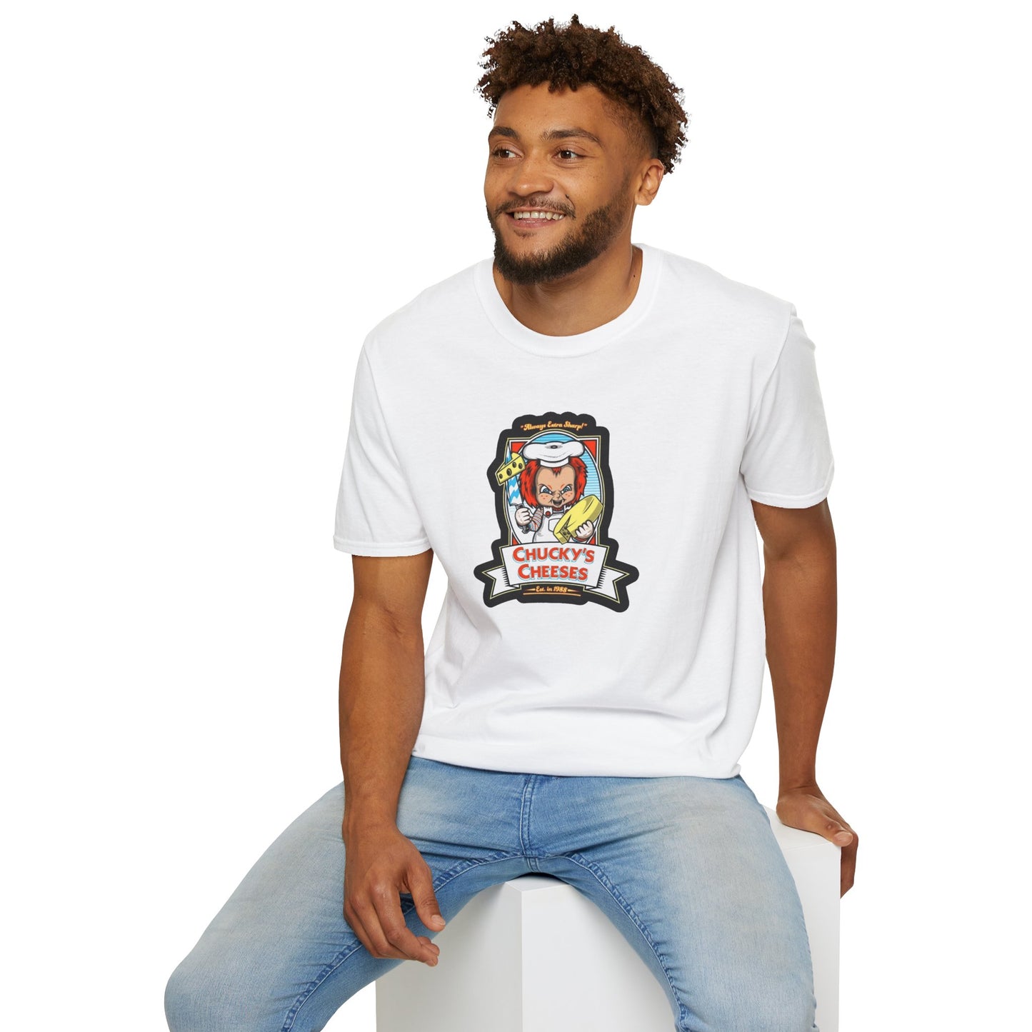 Chucky Cheese's Parody Unisex Softstyle Tee