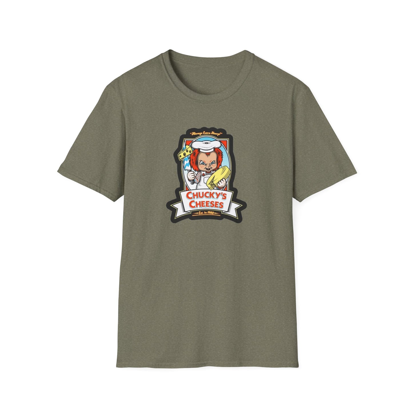 Chucky Cheese's Parody Unisex Softstyle Tee