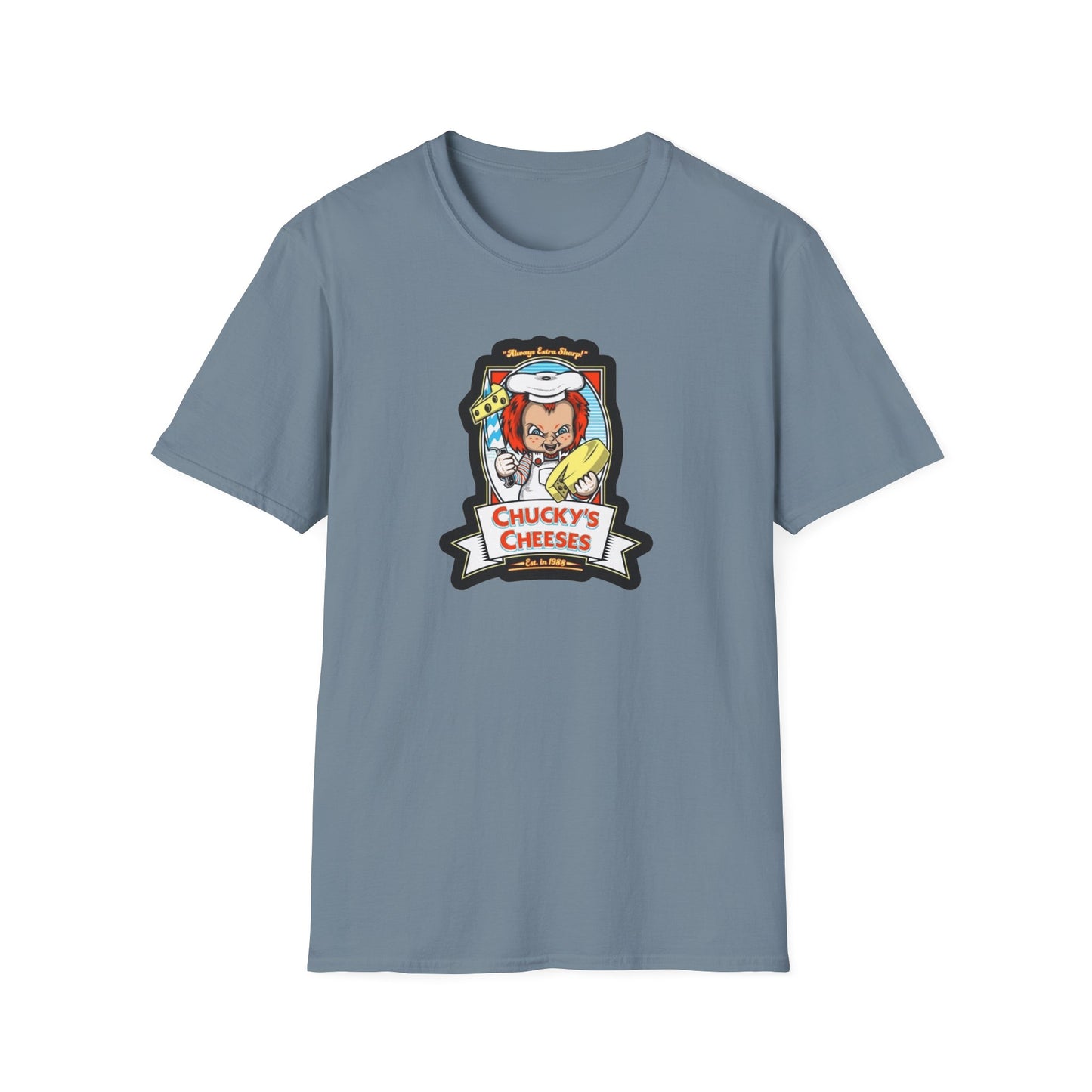 Chucky Cheese's Parody Unisex Softstyle Tee