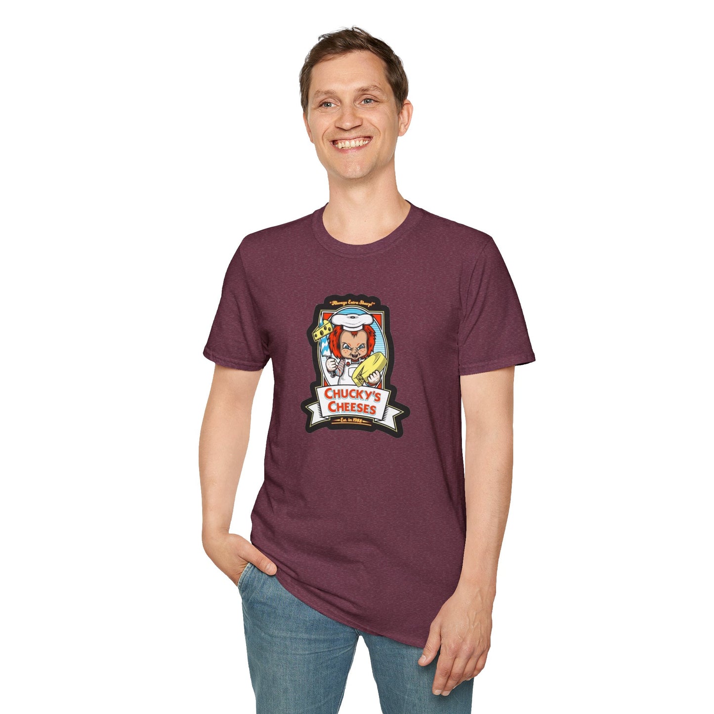 Chucky Cheese's Parody Unisex Softstyle Tee