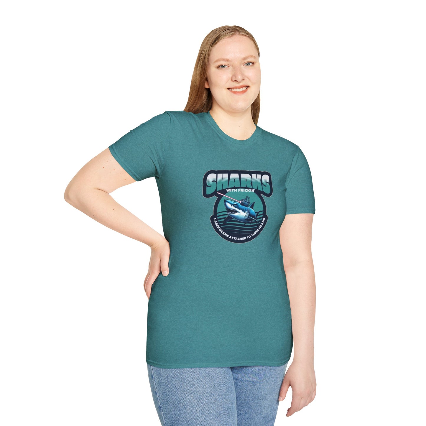 Sharks With Laser Beams Unisex Softstyle Tee