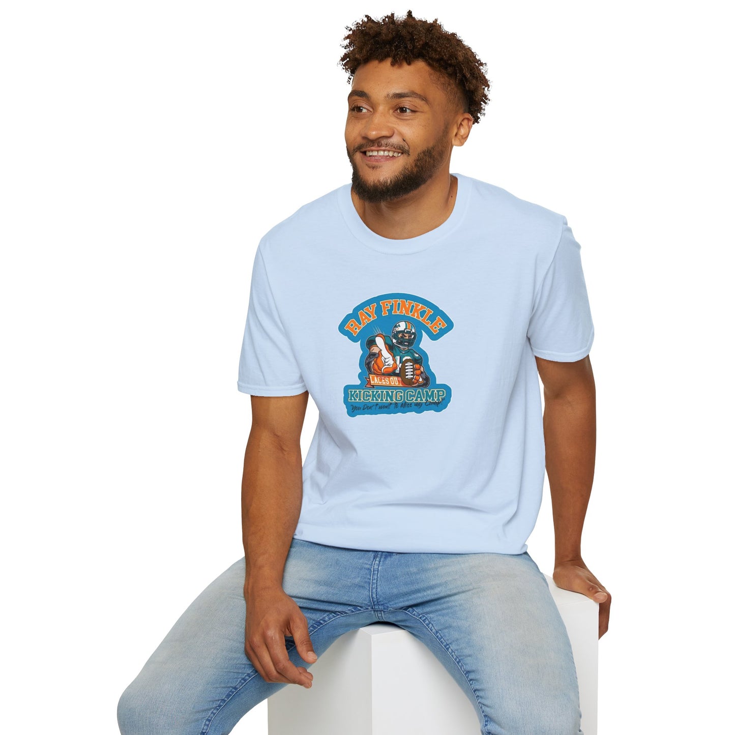 Ray Finkle Laces Out Kicking Camp Unisex Softstyle Tee