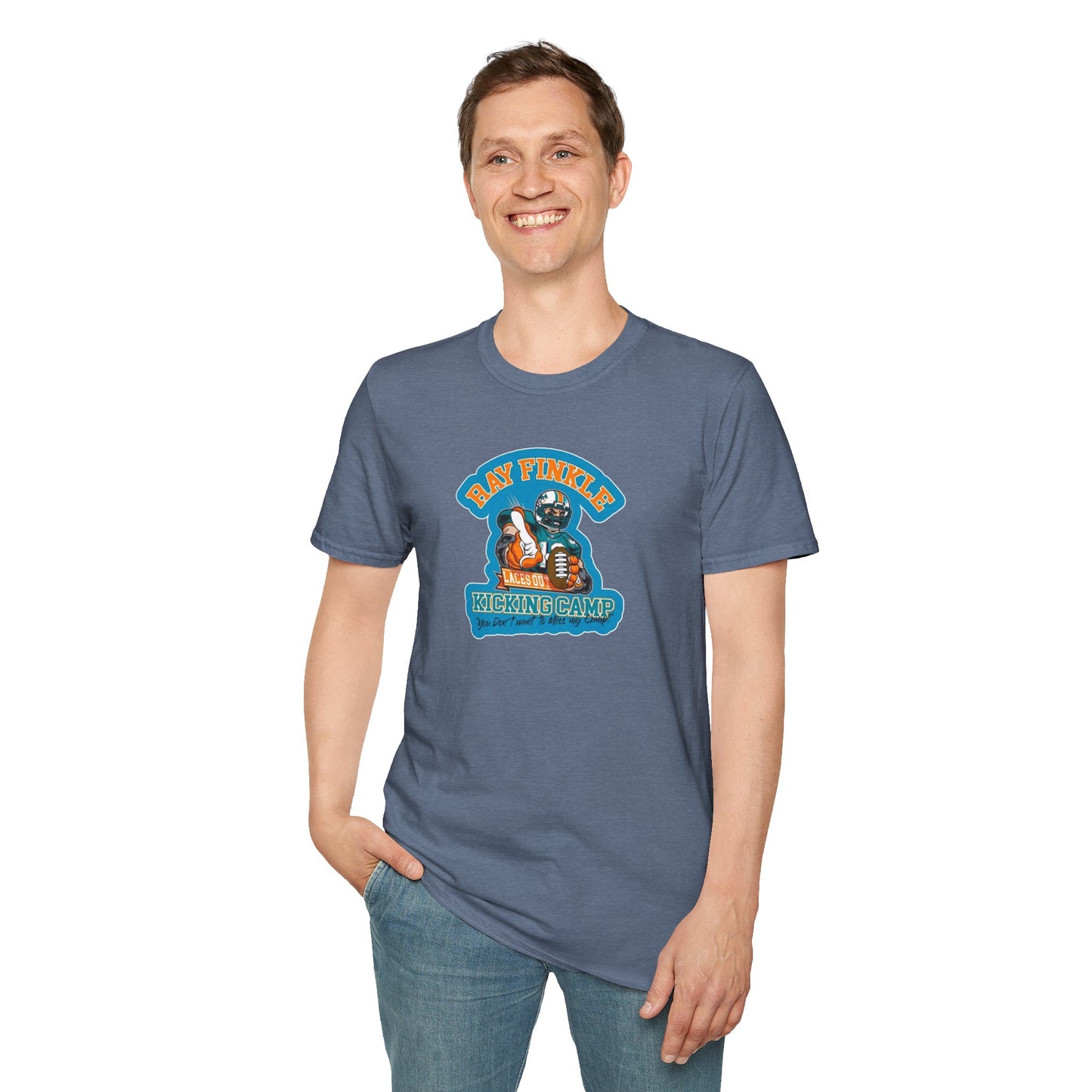 Ray Finkle Laces Out Kicking Camp Unisex Softstyle Tee