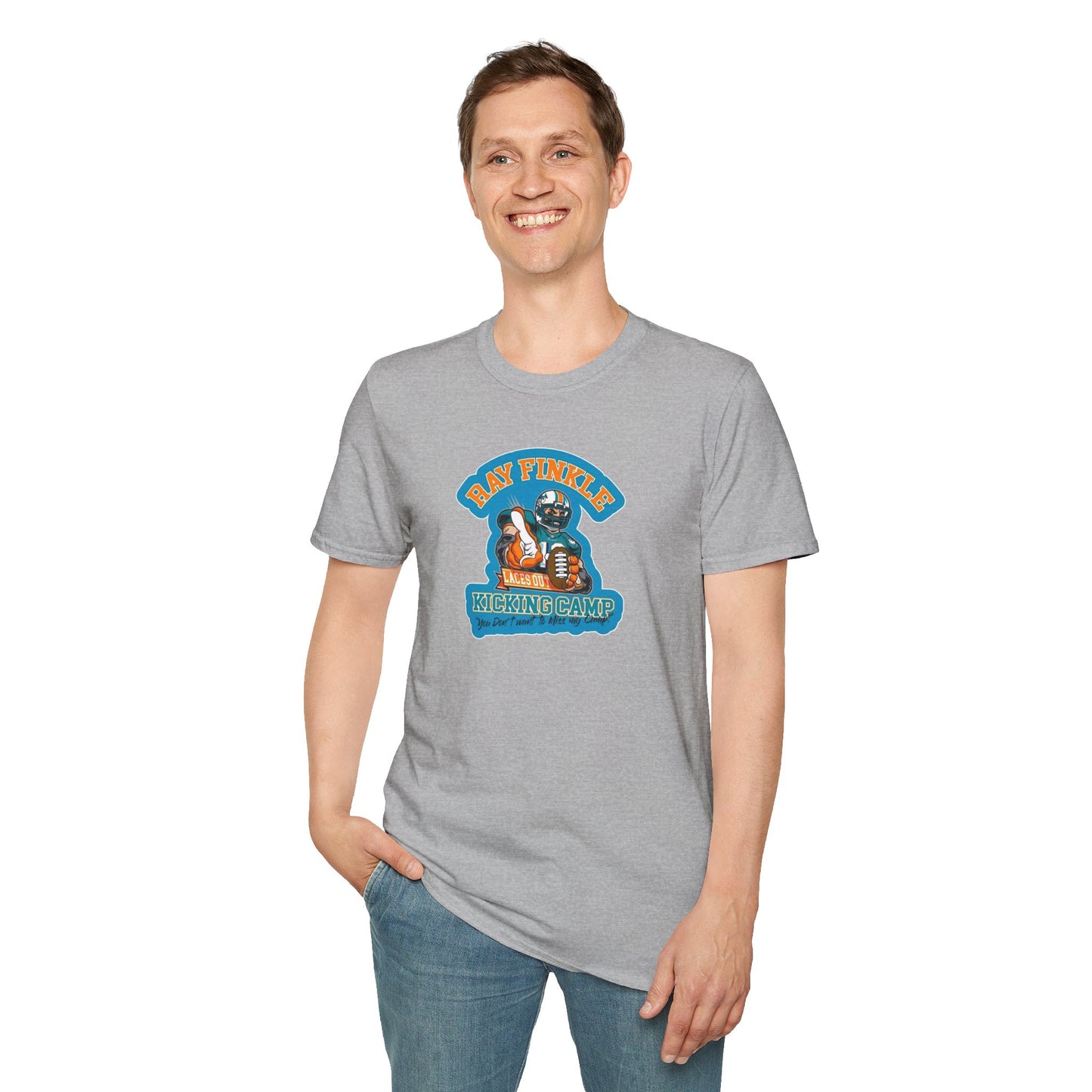 Ray Finkle Laces Out Kicking Camp Unisex Softstyle Tee