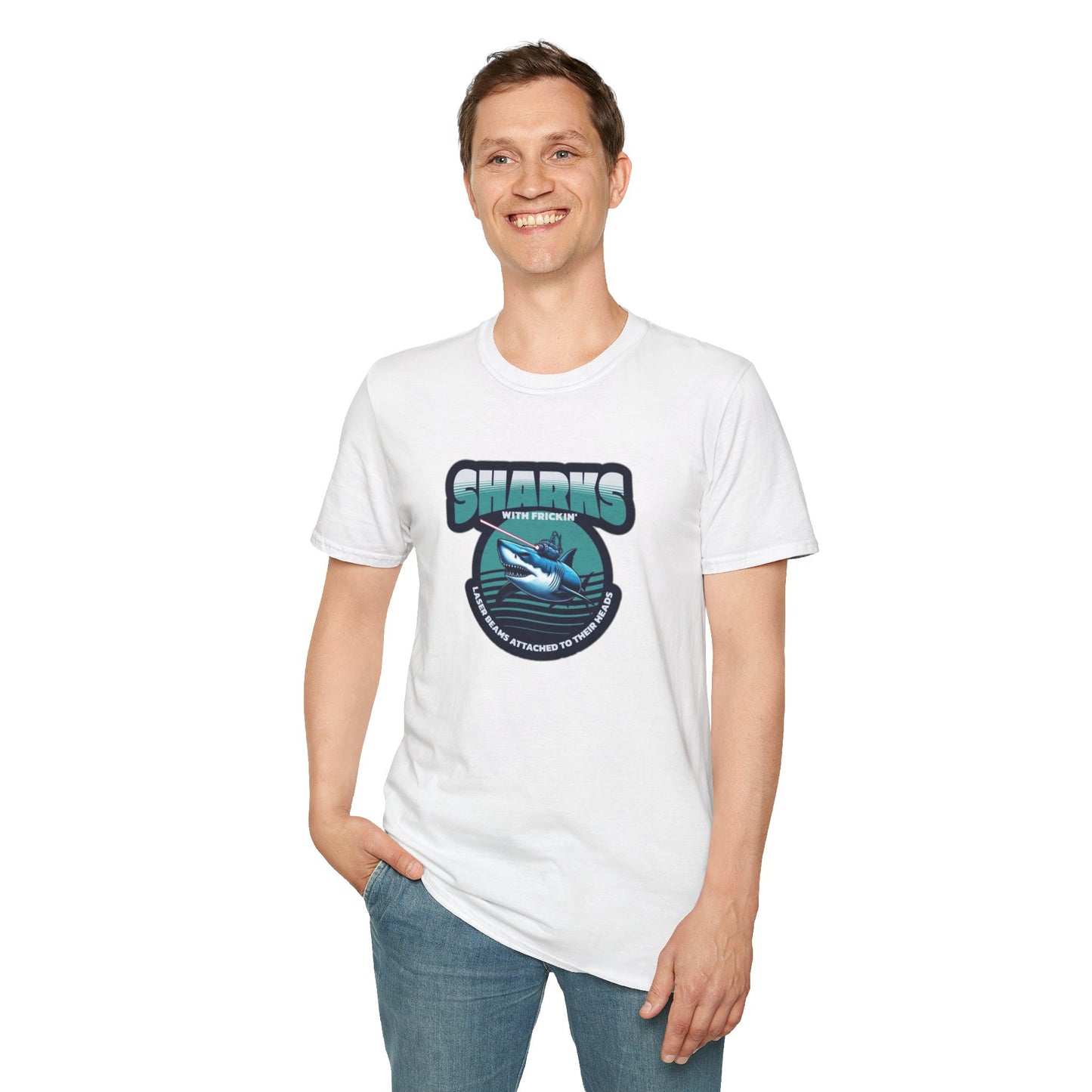 Sharks With Laser Beams Unisex Softstyle Tee