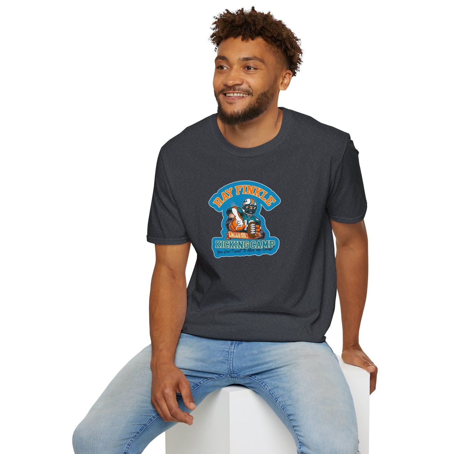 Ray Finkle Laces Out Kicking Camp Unisex Softstyle Tee